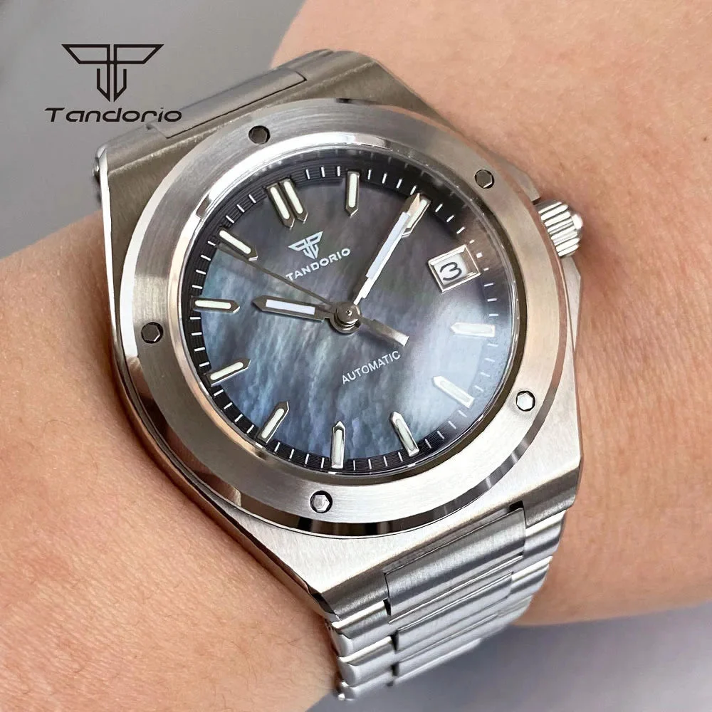 Tandorio Watches Tandorio Engineer Watch TD331 NH35 Sapphire 40mm Business 20bar 14:865#blue 2-logo-rubber 40 mm kol saati