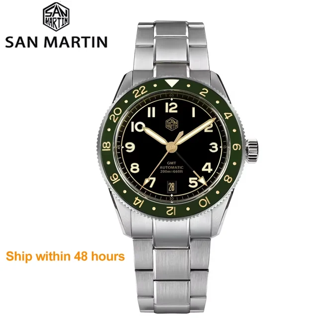 San Martin Men Dive Watch Limited Edition GMT NH34 Auto San Martin 38mm Men Dive Watch Lim