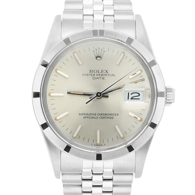 Rolex Date 15010 34MM Silver Dial Stainless Steel kol saati