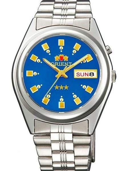 Orient Automatic Watch with Blue Dial, Day-Date and SS Bracelet #EM6Q00EJ 36 mm kol saati