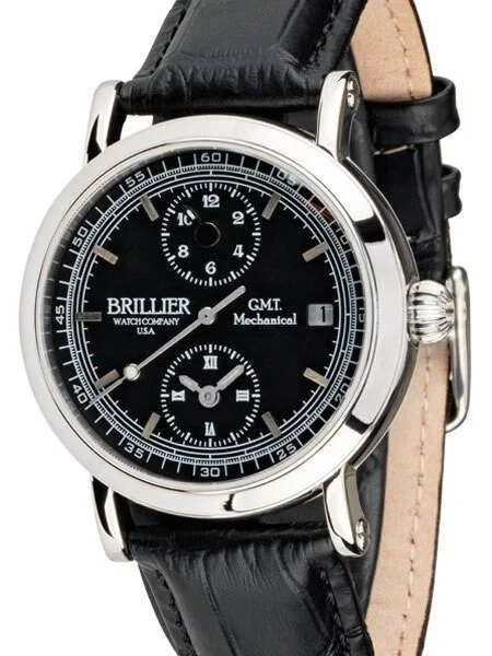 Brillier GMT Dual-Time Watch with 38mm Case Size and Onion Crown #BR-03 kol saati