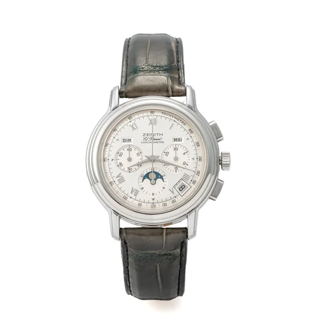 Zenith ZENITH, REF. 01.240.410, EL PRIMERO, TRIPLE DATE FLYBACK CHRONOGRAPH, MOONPHASE, ST