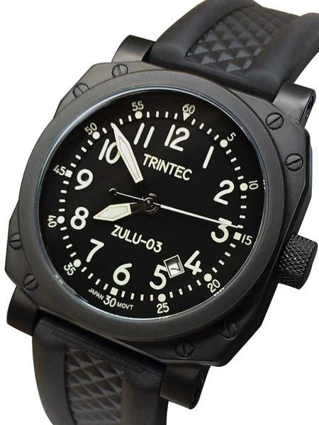 Trintec Cockpit Clock Automatic Aviator Watch with Black PVD Case #9067VW kol saati