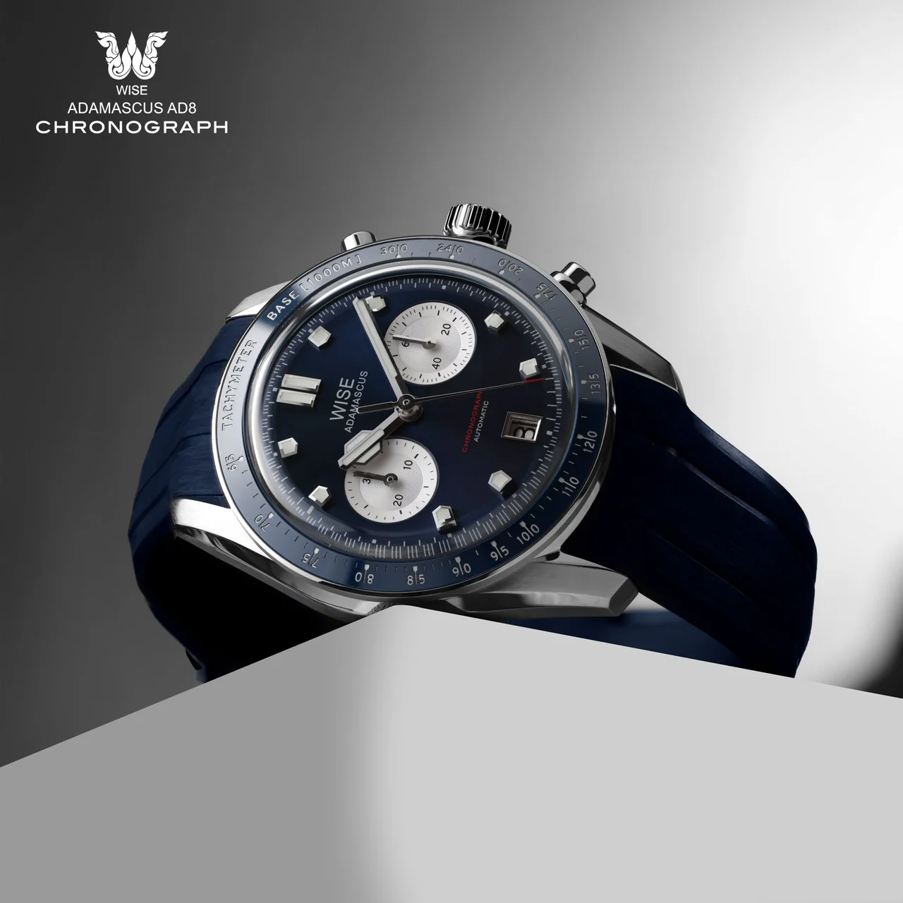 WISE ADAMASCUS AD8 Chronograph Blue-White 40 mm kol saati