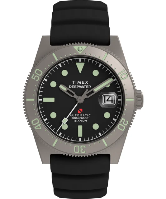 Timex Deepwater Reef 200 Titanium Automatic 41mm Synthetic Rubber Strap Watch TW2W73800 ko