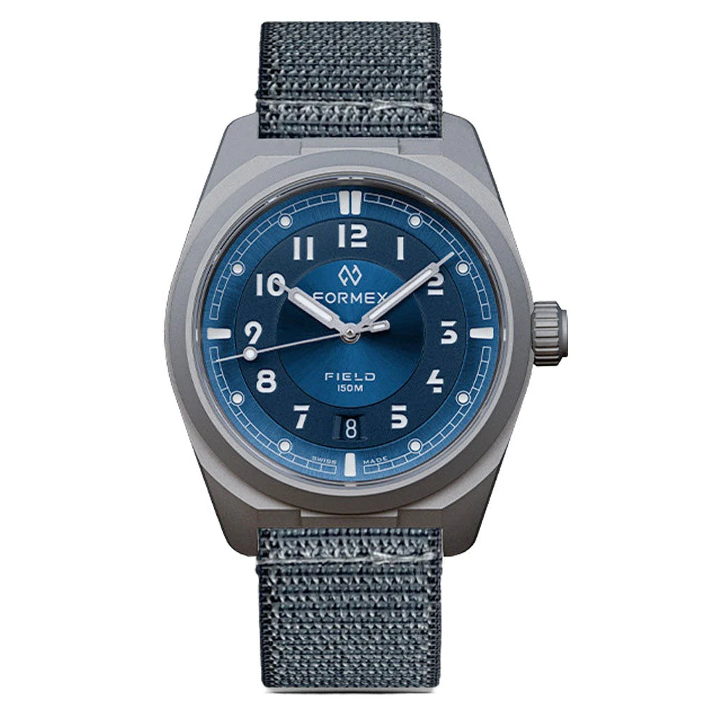 Formex Swiss Automatic Titanium Field Watch with Deep Blue Dial #0660.1.6532.844 kol saati