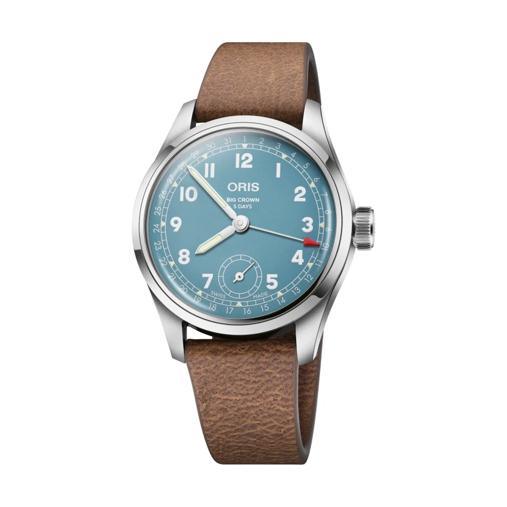 Oris Big Crown Pointer Date Calibre 473 38mm - Blue on Leather Strap 473 7786 4065-07 5 19 22FC 38 mm kol saati