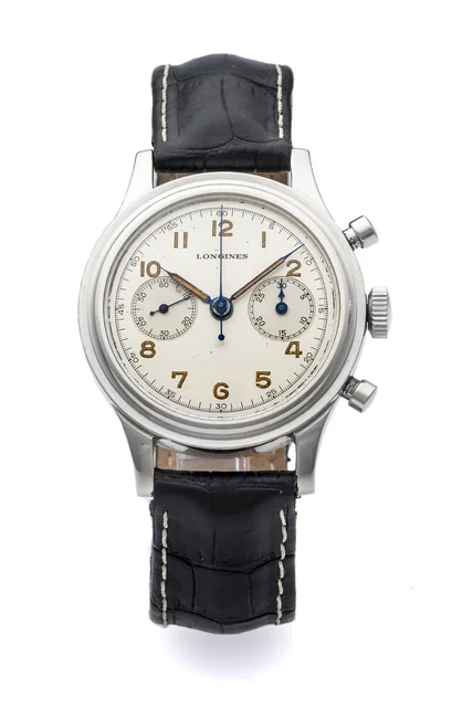 Longines LONGINES REF. 6474 FLYBACK CHRONOGRAPH STEEL A fine manual-winding stainless stee