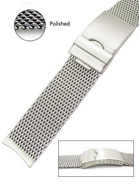 Vollmer Polished Mesh Bracelet #99460H4 (Curved End, 20mm) 99460H4C kol saati