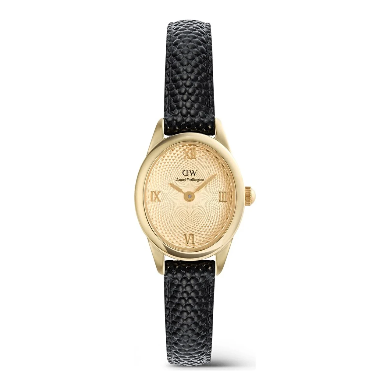 DANIEL WELLINGTON Ophelia Mini Black Lizard Unitone Guilloché G DW00600897 22 mm kol saati