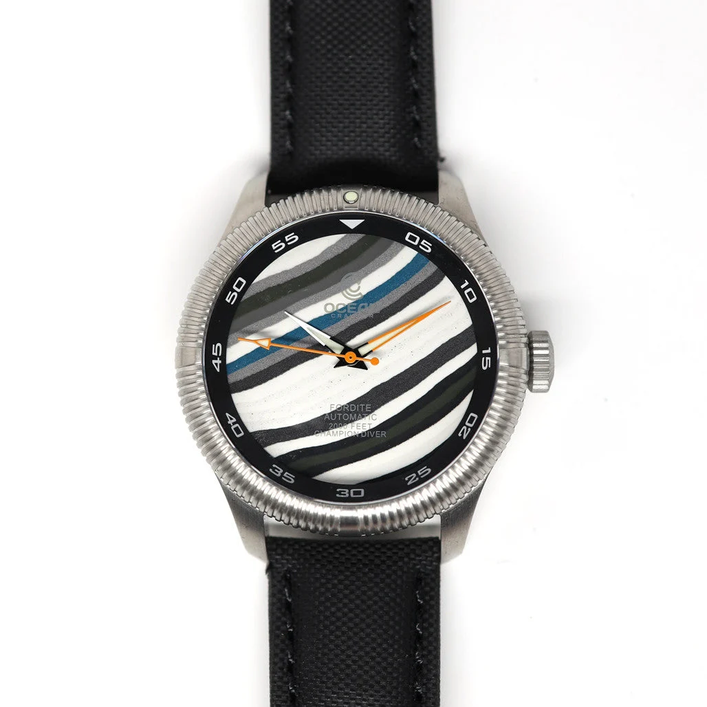 Ocean Crawler Champion Diver with Fordite Dial C #OC-CD-FRAC kol saati