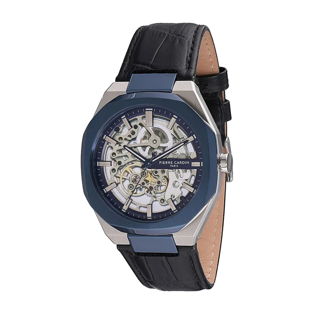 Elysee Maison 8 Automatique Men’s 42mm Two-Tone Blue & Silver Watch - Blue Dial with Black