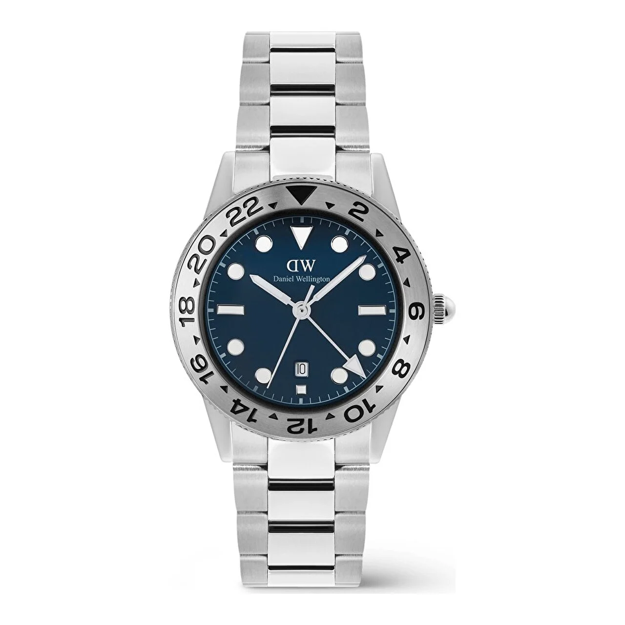 DANIEL WELLINGTON Iconic GMT Link Brushed Bezel S DW00600922 40 mm kol saati