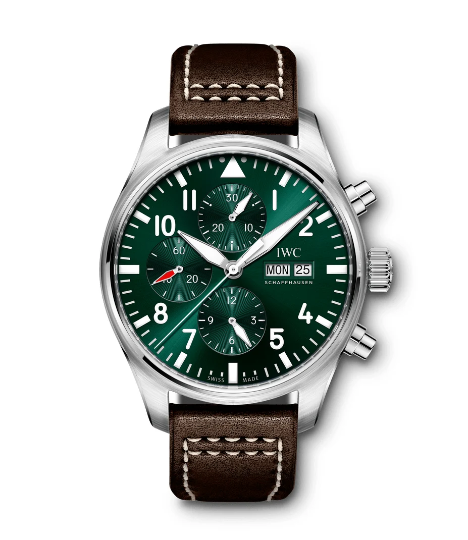 IWC Pilots Watch Chronograph Edition Racing Green IW377726 43 mm kol saati