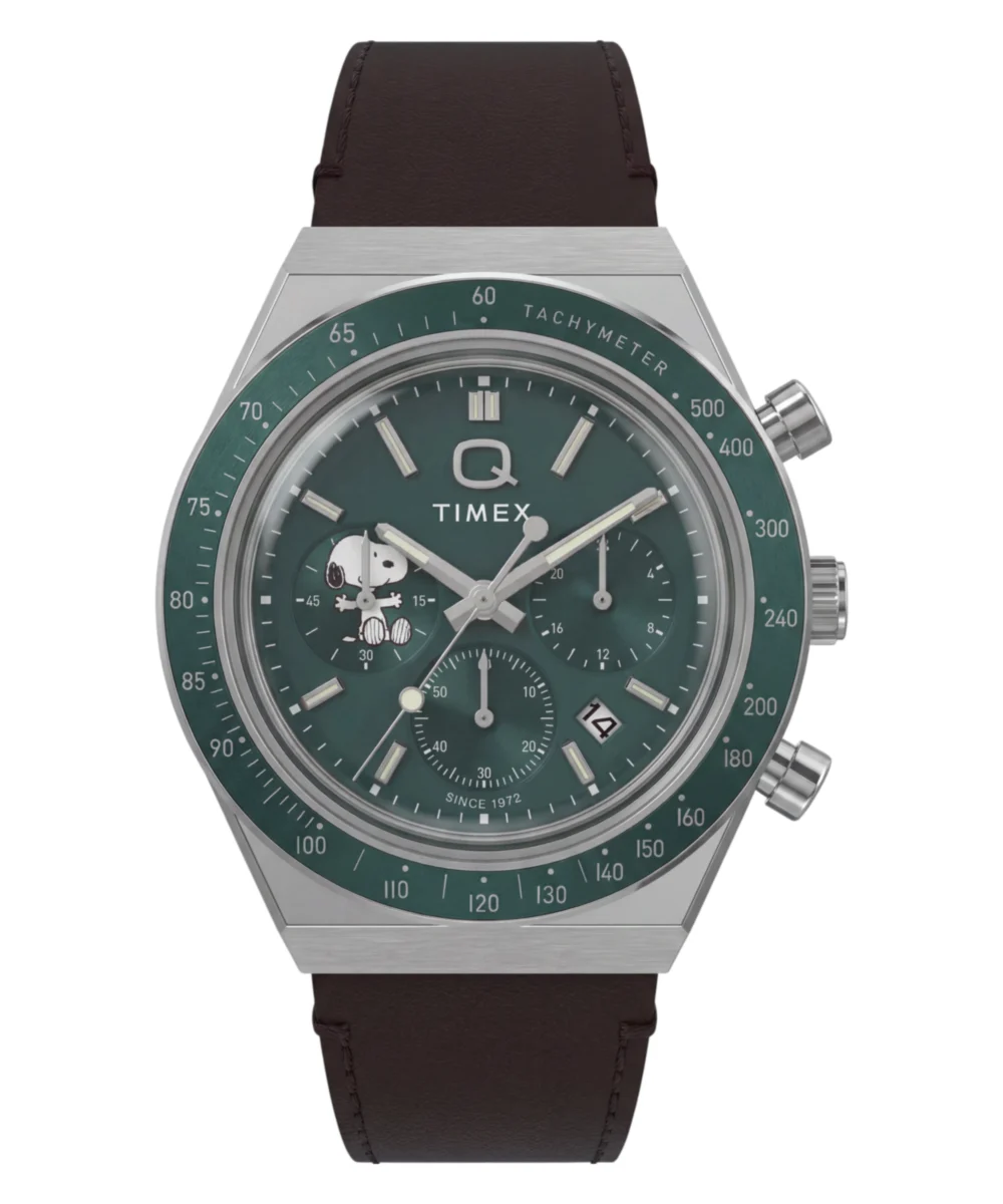 Timex Peanuts® x Q Chronograph 40mm Leather Strap Watch TW6A04400VQ 40 mm kol saati