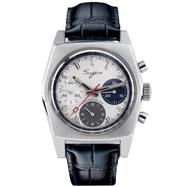 Sugess Chrono Heritage S419 Chronograph Special Dial Leather Strap kol saati