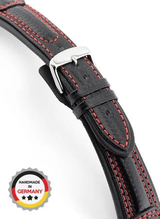 RIOS Sports Strap Monza - Black - Carbon Fiber Cow Leather 3613/RI kol saati