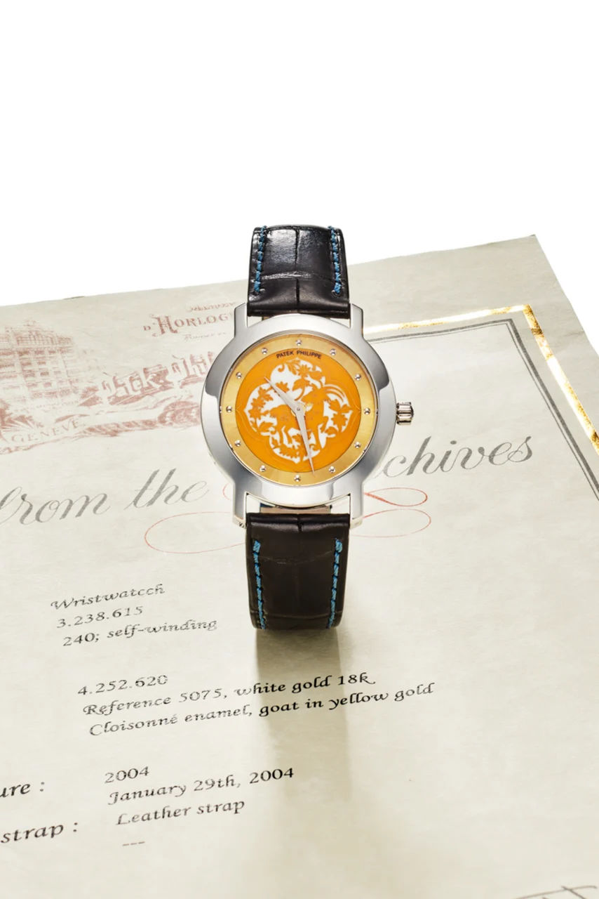 Patek Philippe PATEK PHILIPPE REF 5075G CLOISONNE ENAMEL 18K WHITE GOLD kol saati