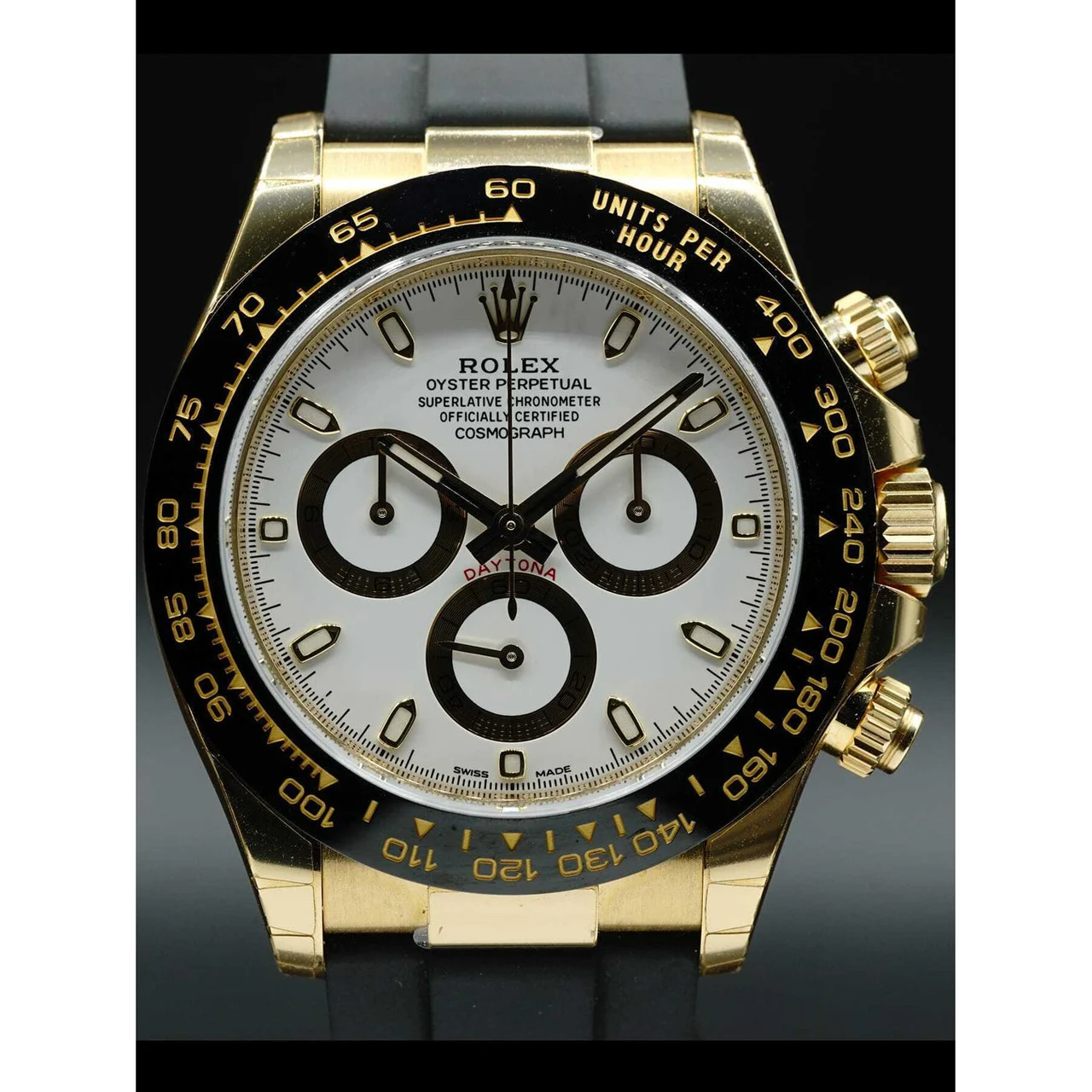 Rolex Daytona Yellow Gold Ceramic White 116518LN 210000023870 kol saati