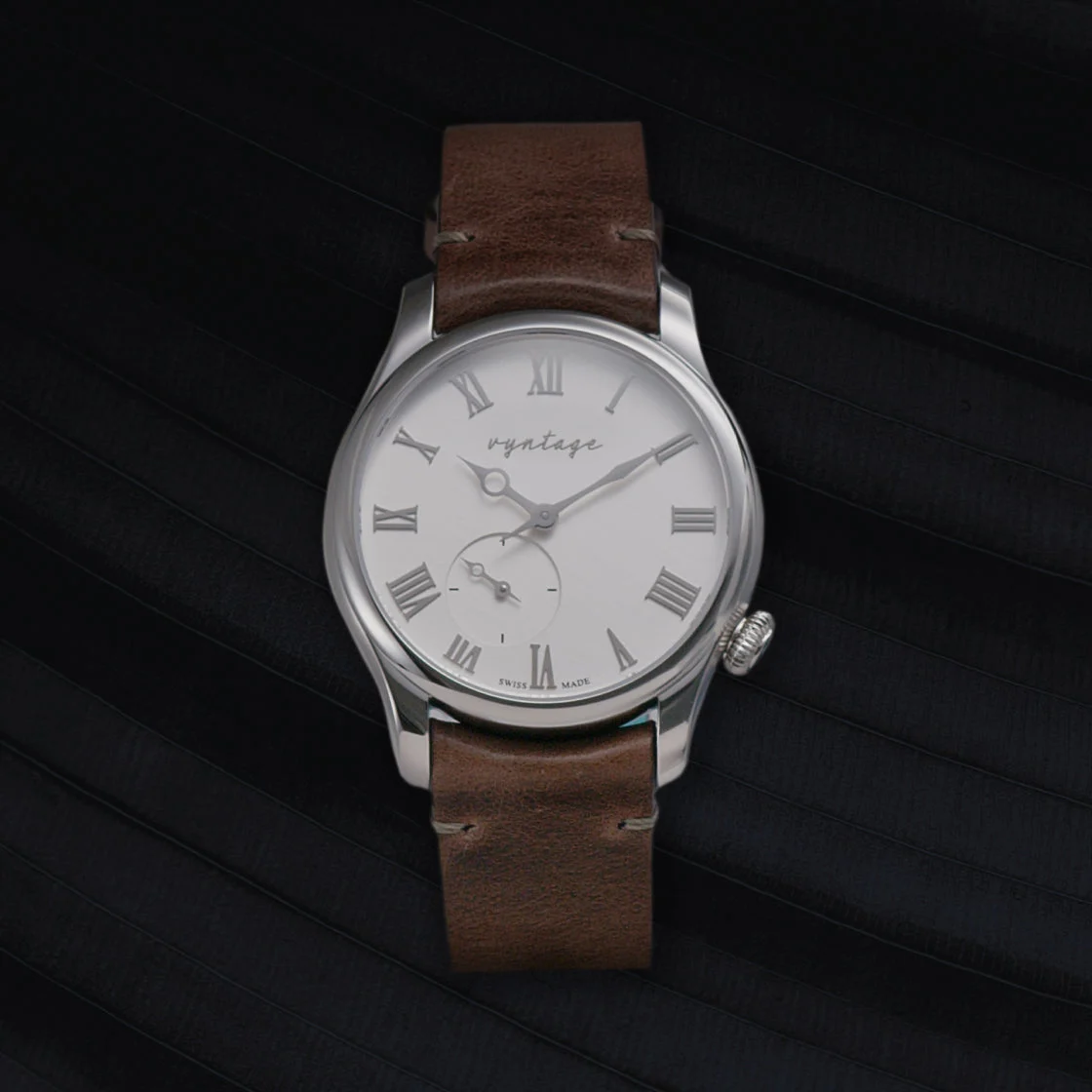 Vyntage Horology Purity Platinum Tone 39 mm kol saati