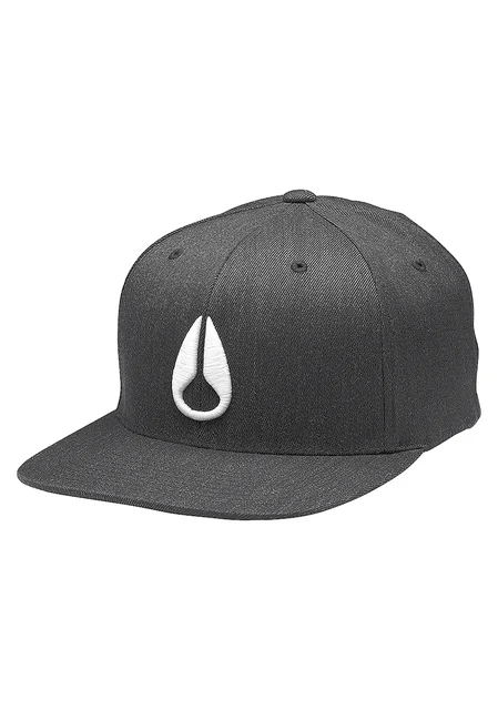 Nixon US Deep Down Flexfit Athletic Fit Hat - Black Heather / White C1075-1328-22 kol saat