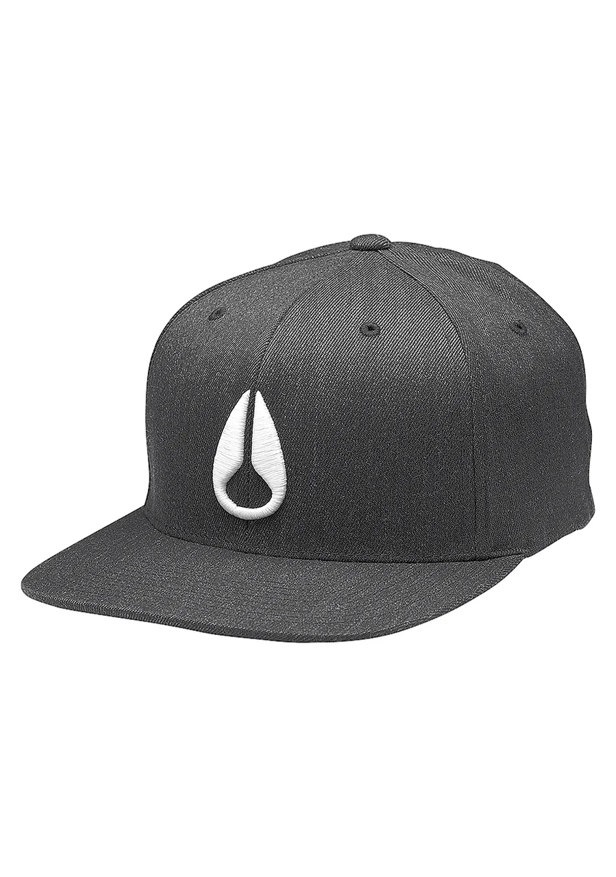 Nixon US Deep Down Flexfit Athletic Fit Hat - Black Heather / White C1075-1328-22 kol saati