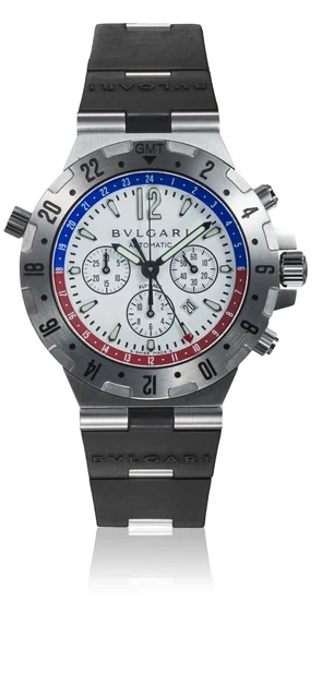 Bulgari Ref. GMT 40 S FB, self-winding, fly-back chronograph, minute and hours recorders, 