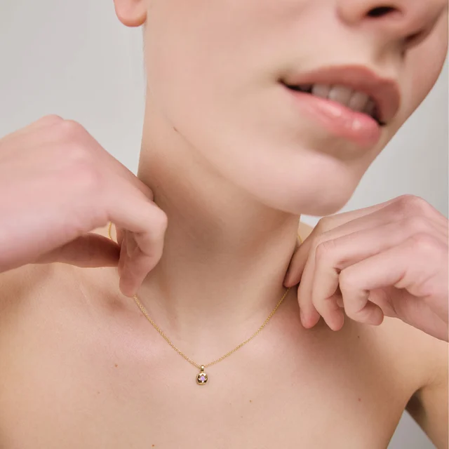 Default Birthstone February Halskette Gold PH-SET-2752 kol saati