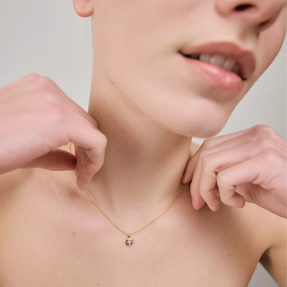 Default Birthstone February Halskette Gold PH-SET-2752 kol saati
