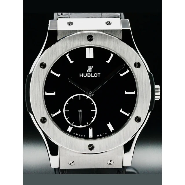 Hublot Classic Fusion Classico Ultra-Thin Titanium Black Shiny Dial 210000061672 kol saati