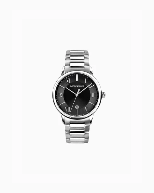 Emporio Armani Swiss Made Three-Hand Date Stainless Steel Watch ARS5001 kol saati