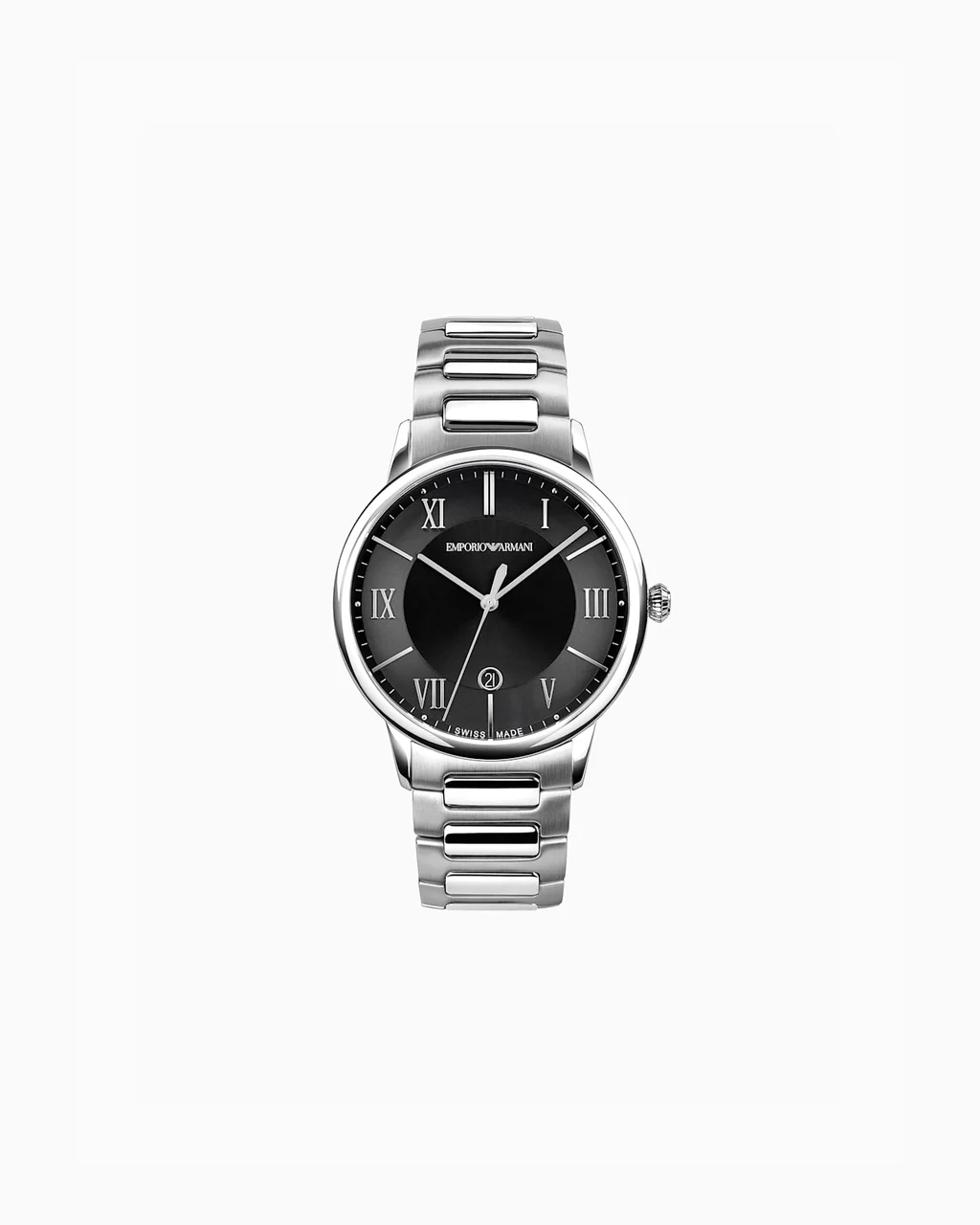 Emporio Armani Swiss Made Three-Hand Date Stainless Steel Watch ARS5001 43 mm kol saati