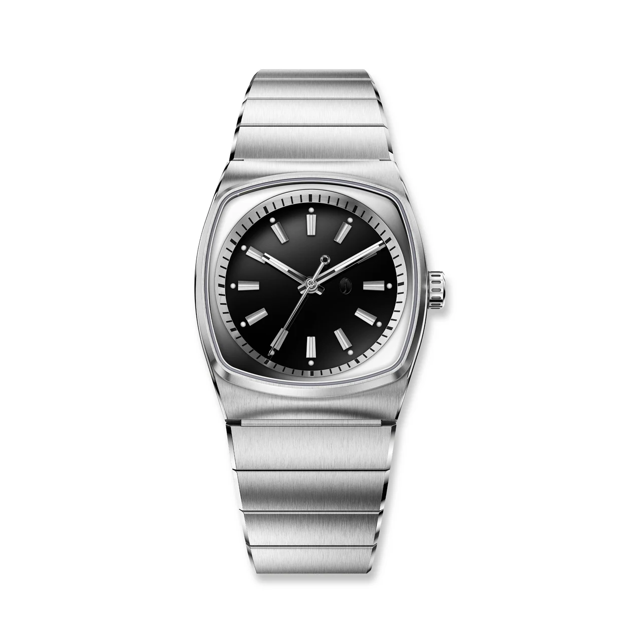 Brew Watches Metric Lite - Silver and Black Automatic Watch MTRC-LTE-SS-BLK 30 mm kol saati