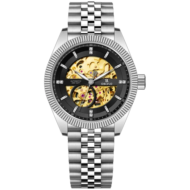 OBLVLO Strap ,Black Dial RX-SK-YBYS RX Series,40mm,Steel Strap ,Black Dial RX-SK-YBYS kol 