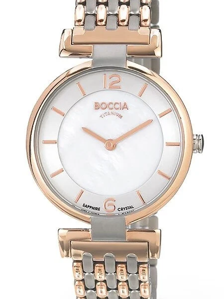Boccia Quartz Watch with Two-Tone Titanium Case and Bracelet #3238-05 kol saati