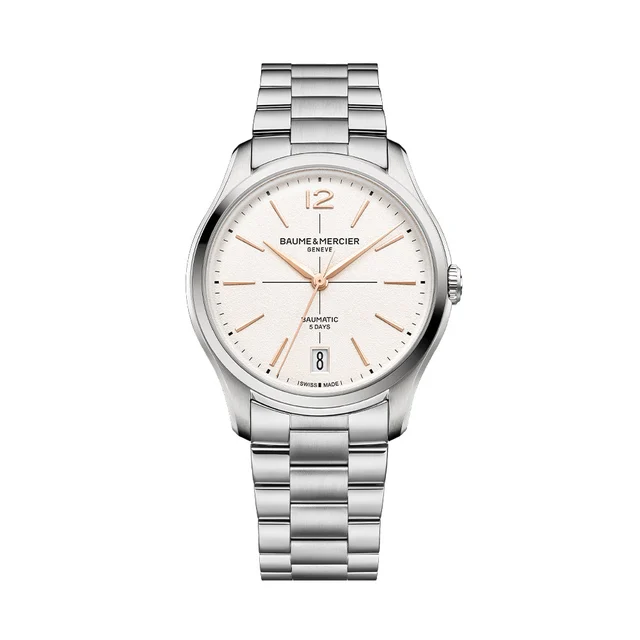 Baume Et Mercier Clifton Round Baumatic 39mm - White on Bracelet M0A10793 kol saati