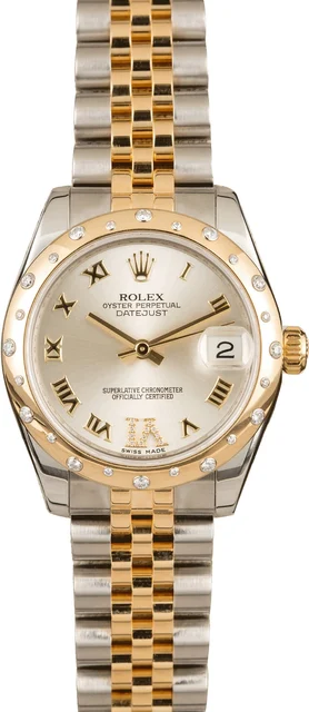 Rolex Mid-size Datejust 178343 Diamond Bezel kol saati