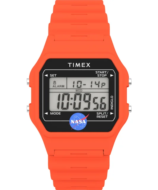 Timex Main Street NASA Artemis Digital 36mm Resin Strap Watch TW2Y13300 kol saati