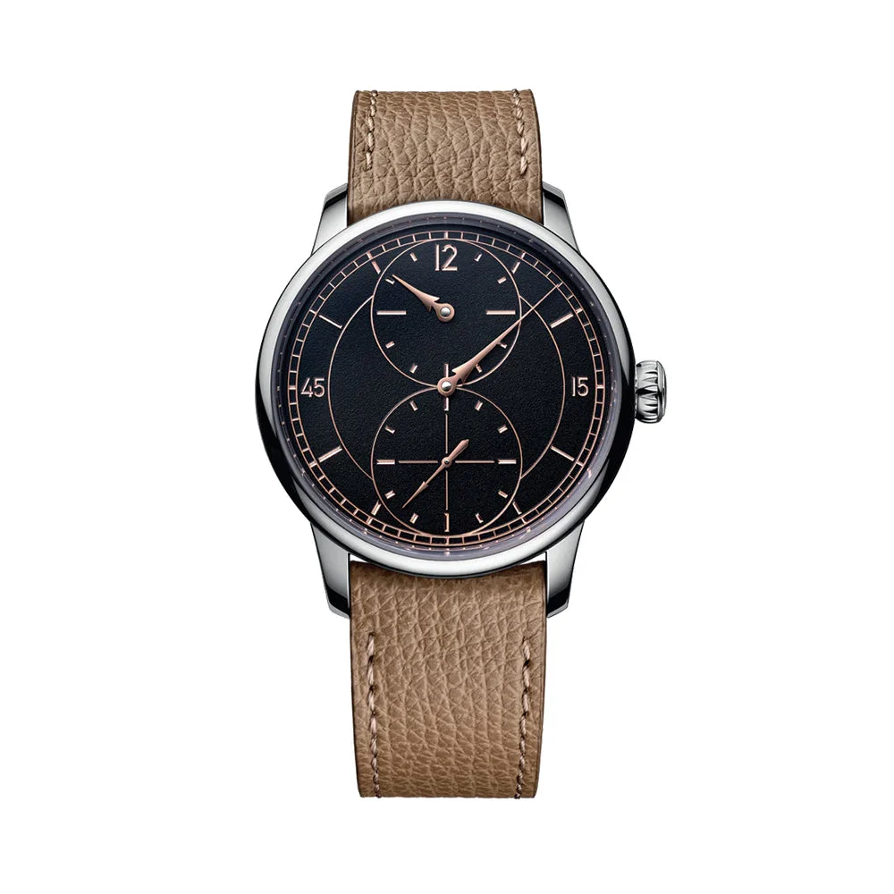 Louis Erard Régulateur Gravé Noir 39mm - Black on Leather Strap 85248AA13.BVA158 39 mm kol saati