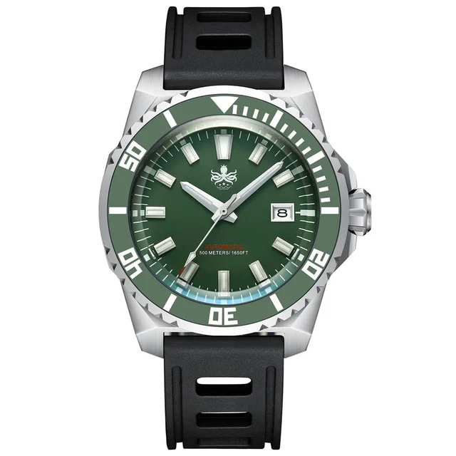 Phoibos Leviathan 500-Meter Automatic Dive Watch with Stainless Steel Case, AR Sapphire Cr