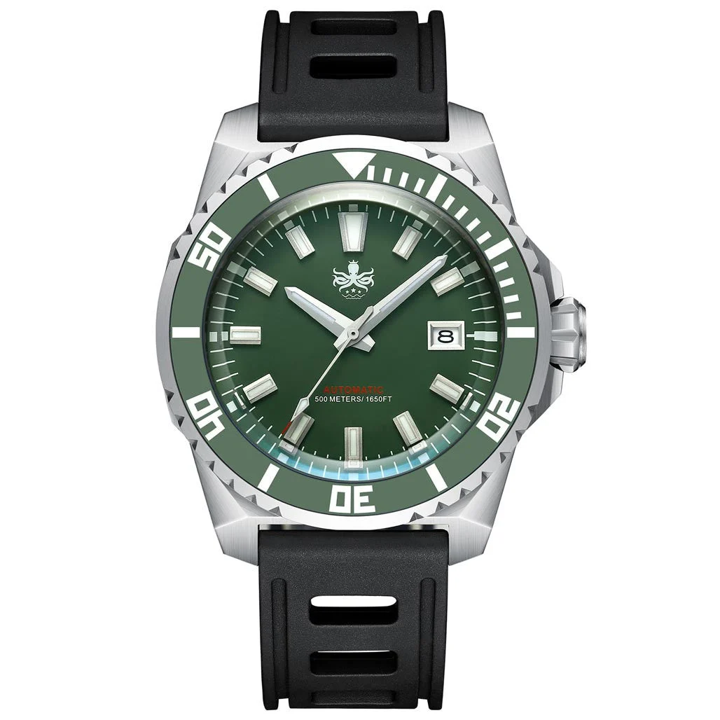 Phoibos Leviathan 500-Meter Automatic Dive Watch with Stainless Steel Case, AR Sapphire Crystal #PY032A 45 mm kol saati