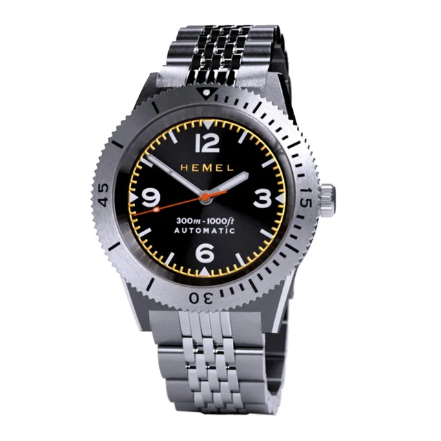 Hemel Sea Dart Automatic Dive Watch with Black Gilt Dial #HD3GT kol saati