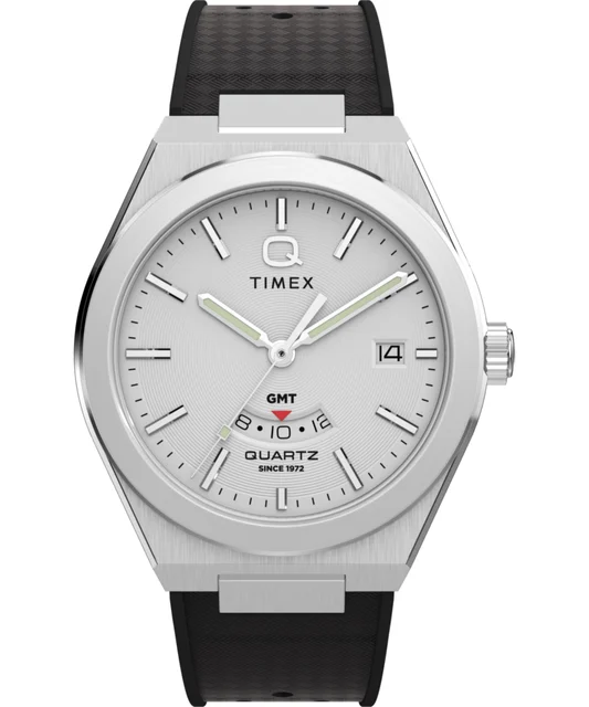 Timex Continental GMT 39mm Synthetic Rubber Strap Watch TW2Y12200VQ kol saati