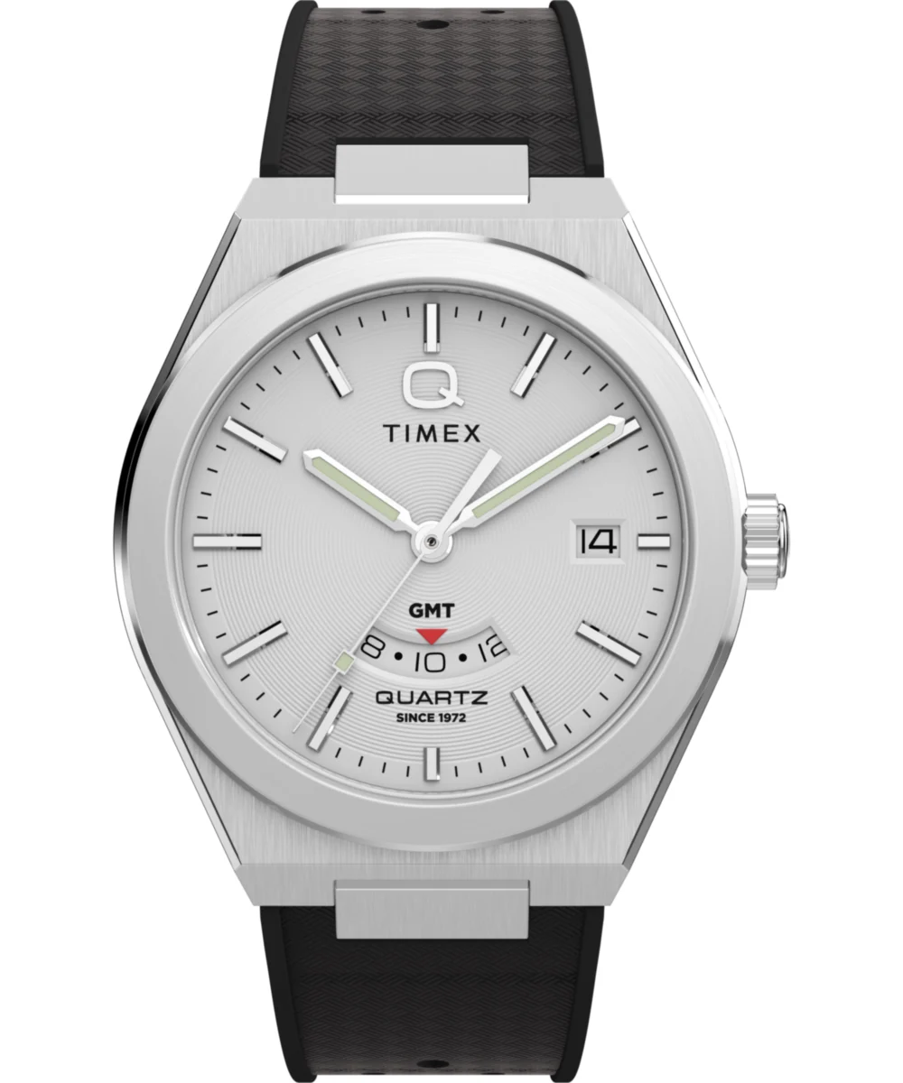 Timex Continental GMT 39mm Synthetic Rubber Strap Watch TW2Y12200VQ 39 mm kol saati