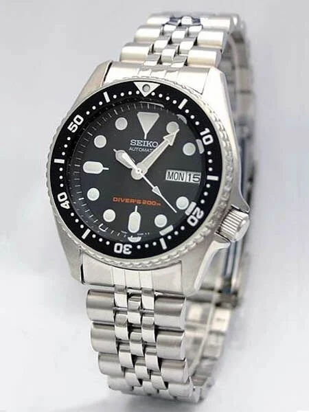 Seiko Scratch and Dent - Black Automatic Dive Watch with Stainless Steel Bracelet #SKX013K