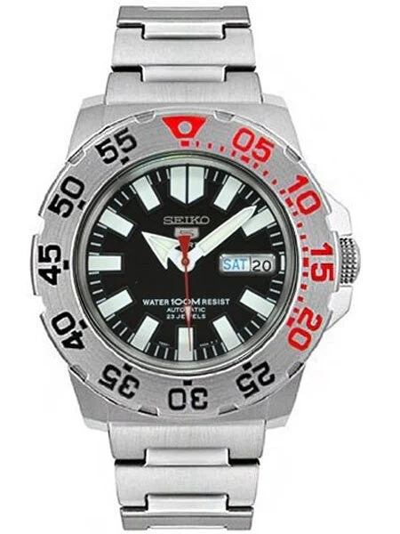 Seiko Sports "Baby Monster" Automatic Dive Watch w/Black Dial #SNZF47K1 kol saati