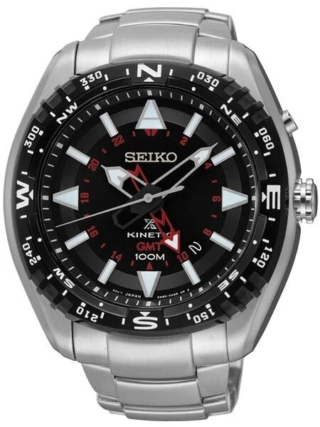Seiko Prospex Kinetic GMT Dual-Time Watch with Power Reserve Indicator #SUN049 45.6 mm kol saati