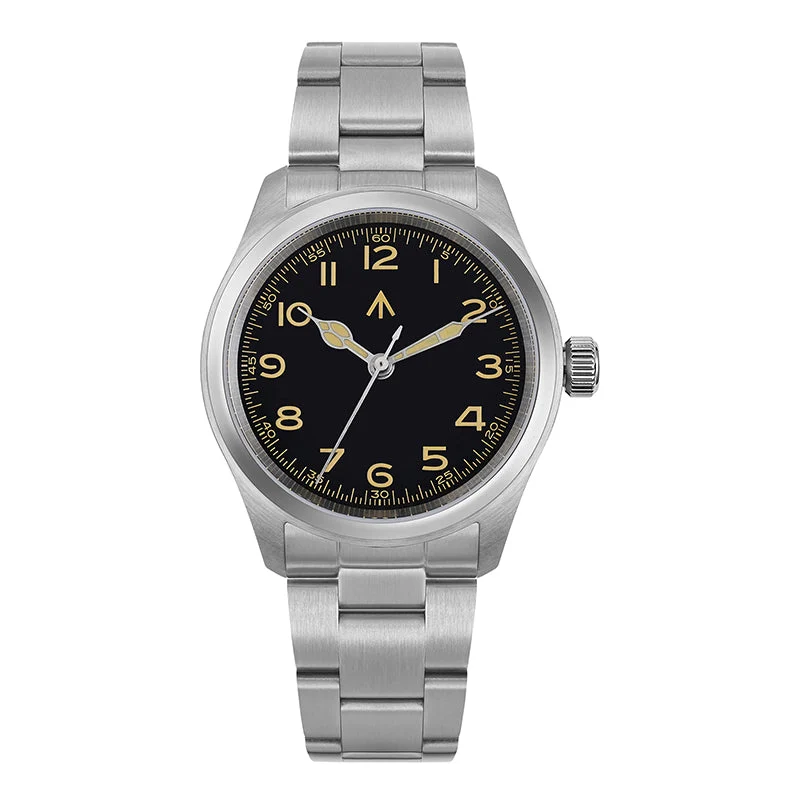 MILITADO Field Watch ML08 二手代发-nancy-ML08-BlackYellow-C3-TF-0055, 38 mm kol saati