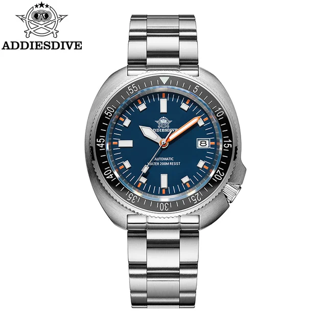 addiesdive Retro Captain Willard Dive Watch AD2081 爱迪时-AD2081鲍鱼- 蓝面-三株钢带 kol saati