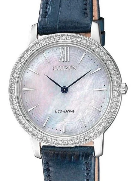 Citizen Eco-Drive Watch with MOP Dial and Swarovski Crystals #EX1480-15D kol saati